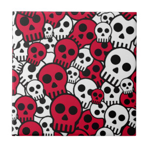 Carreau Cherry Gothique Motif de crâne Imprimer