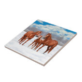 Carreau Chestnut Sorrel Quarter Chevaux En Neige (Côté)