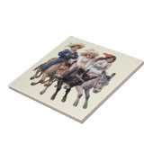 Carreau Cheval antique poney enfants art (Côté)