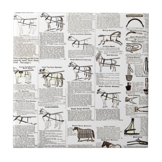 Carreau Cheval Antique Publicité Journal Art (Devant)