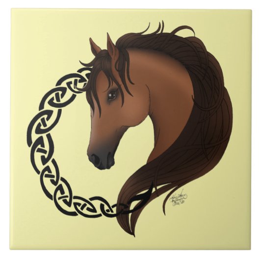 Carreau Cheval Brown celtique Jaune (Devant)