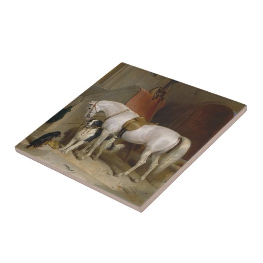 Carreau Cheval chien Favoris peinture art Landseer Proprié (Côté)