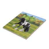 Carreau Cheval d'attelage de la bandelette tzigane noire d (Côté)