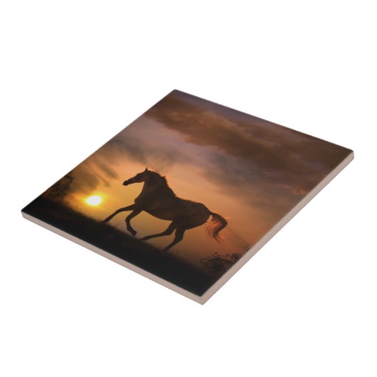 Carreau Cheval de course dans Sunrise Art Tile (Côté)