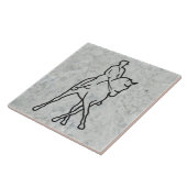 Carreau Cheval de dressage et cavalier - demi de passage (Côté)