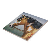 Carreau Cheval de guerre amérindien Buckskin Pinto (Côté)