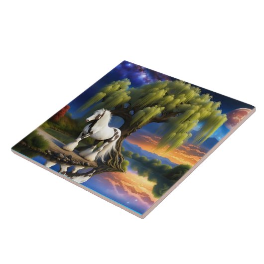 Carreau Cheval de l'étendard tzigane -Willow tree N Pleine (Côté)