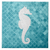 Carreau Cheval de mer sur Aqua Motif de verre de mer (Devant)