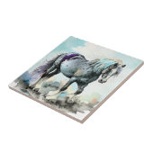 Carreau Cheval de trait Shire aquarelle (Côté)
