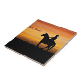 Carreau Cheval d'équitation de cowboy ou de cow-girl dans (Côté)