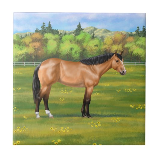 Carreau Cheval du Quartier des Dun Buckskin (Devant)