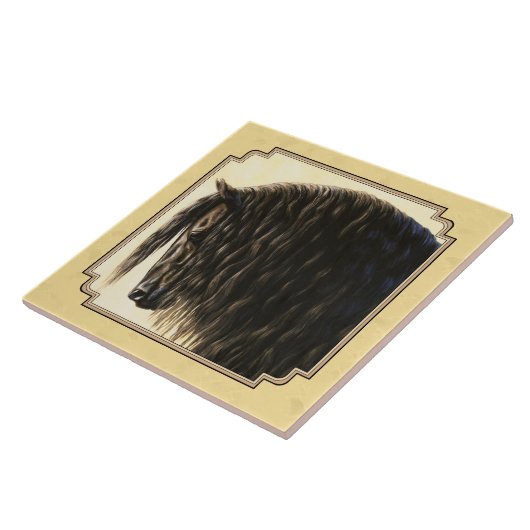 Carreau Cheval friésien Jaune (Côté)