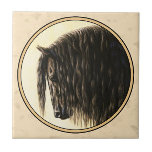 Carreau Cheval friésien Noir Beige