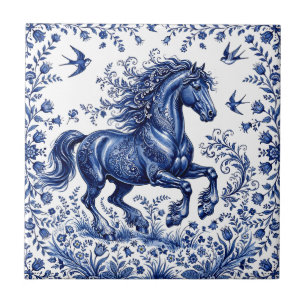 Carreau Cheval frison de style Delft Delftware dans une pr