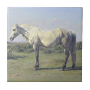 Carreau Cheval gris en champ (par Rosa Bonheur)