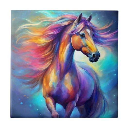 Carreau Cheval multicolore coloré (Devant)