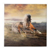 Carreau Cheval Mustang du désert peint (Devant)