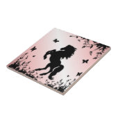 Carreau Cheval noir cabré rose (Côté)