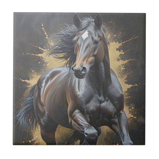 Carreau cheval noir funky (Devant)