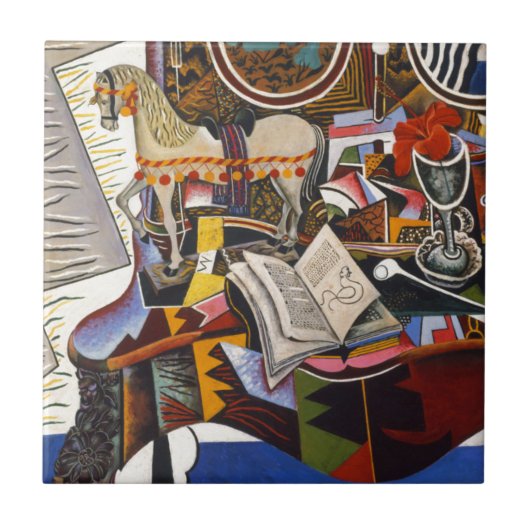 Carreau Cheval Pipe Fleur rouge par Joan Miro (Devant)