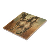 Carreau Cheval sauvage et couleurs chaudes (Côté)