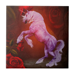 Carreau Cheval Unicorn Feu Et Animal Rose