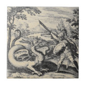 Carreau Chevalier en armure pose le dragon (Devant)