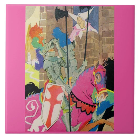 Carreau chevalier médiéval à cheval (Devant)