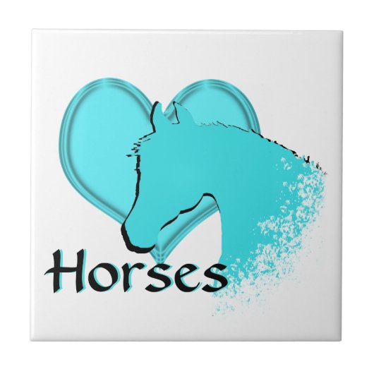 Carreau Chevaux cardiaques III (aqua) (Devant)