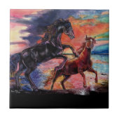 Carreau Chevaux d'aquarelle sans fin Sky (Devant)