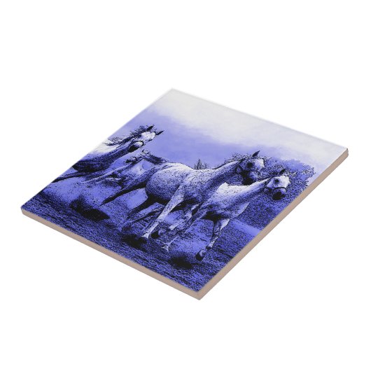 Carreau Chevaux de course et Lune Bleue (Côté)