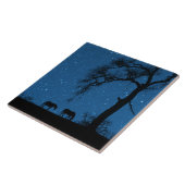 Carreau Chevaux de nuit Starry et Oak Tree Art (Côté)