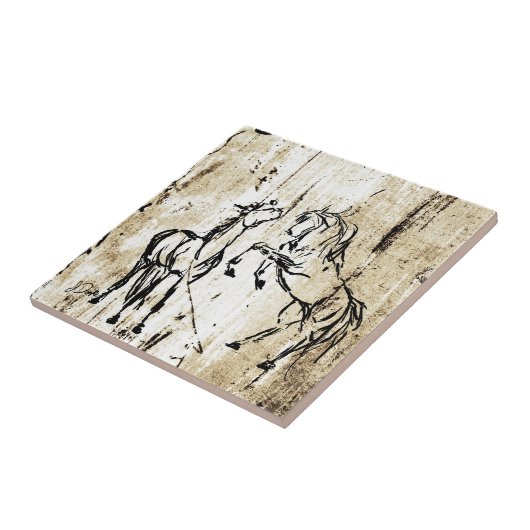 Carreau Chevaux d'élevage de l'art équin (Côté)