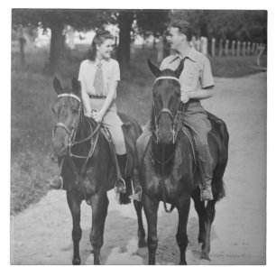 Carreau Chevaux d'équitation de couples