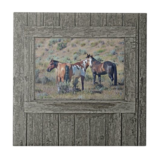 Carreau Chevaux en bois 3 de fenêtre (Devant)