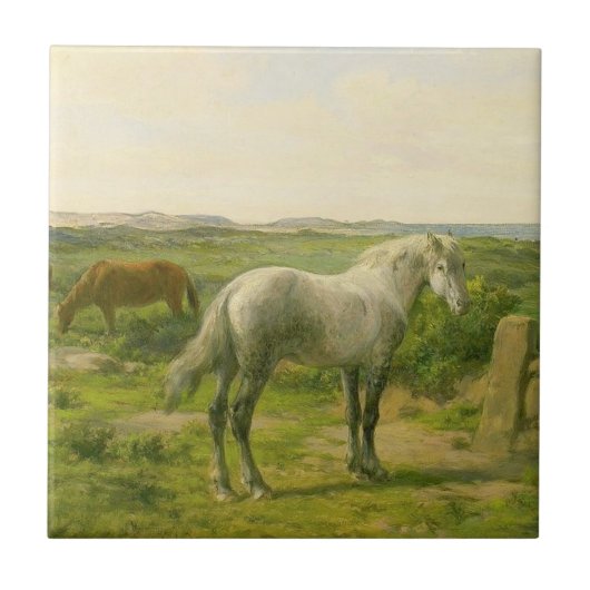 Carreau Chevaux en bord de mer (par Rosa Bonheur) (Devant)