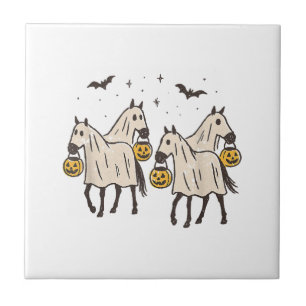 Carreau Chevaux fantômes mignons Halloween Trick or Treat