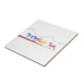 Carreau Chevaux peints dans le désert peint (Côté)