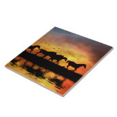 Carreau Chevaux sauvages et art aquatique (Côté)