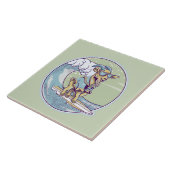 Carreau Chèvre de dessin sur une planche de surf (Côté)