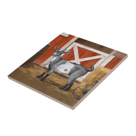 Carreau Chèvre tachetée gris mou (Côté)