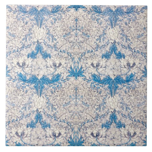 Carreau Chèvrefeuille bleu (par William Morris) (Devant)