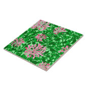 Carreau Chèvrefeuille, rose et vert de William Morris (Côté)