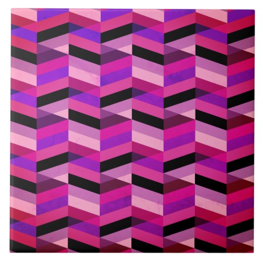 Carreau Chevron/Herringbone abstrait | Violets et Violet (Devant)