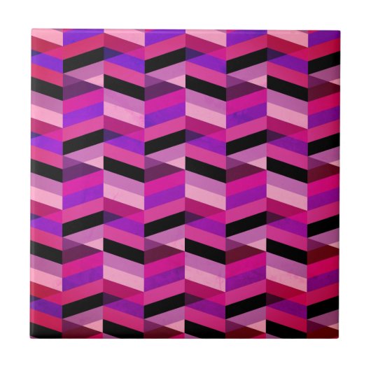 Carreau Chevron/Herringbone abstrait | Violets et Violet (Devant)