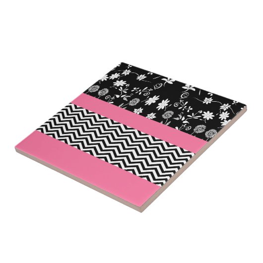 Carreau chevron rose (Côté)