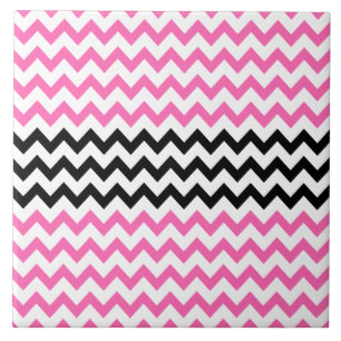 Carreau Chevron rose chaud et noir par Shirley Taylor