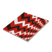 Carreau Chevron rouge et noir et blanc (Côté)