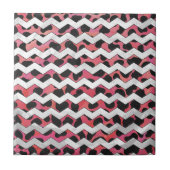 Carreau Chevron Vache rose et noir (Devant)