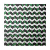 Carreau Chevron Zebra noir et vert (Devant)